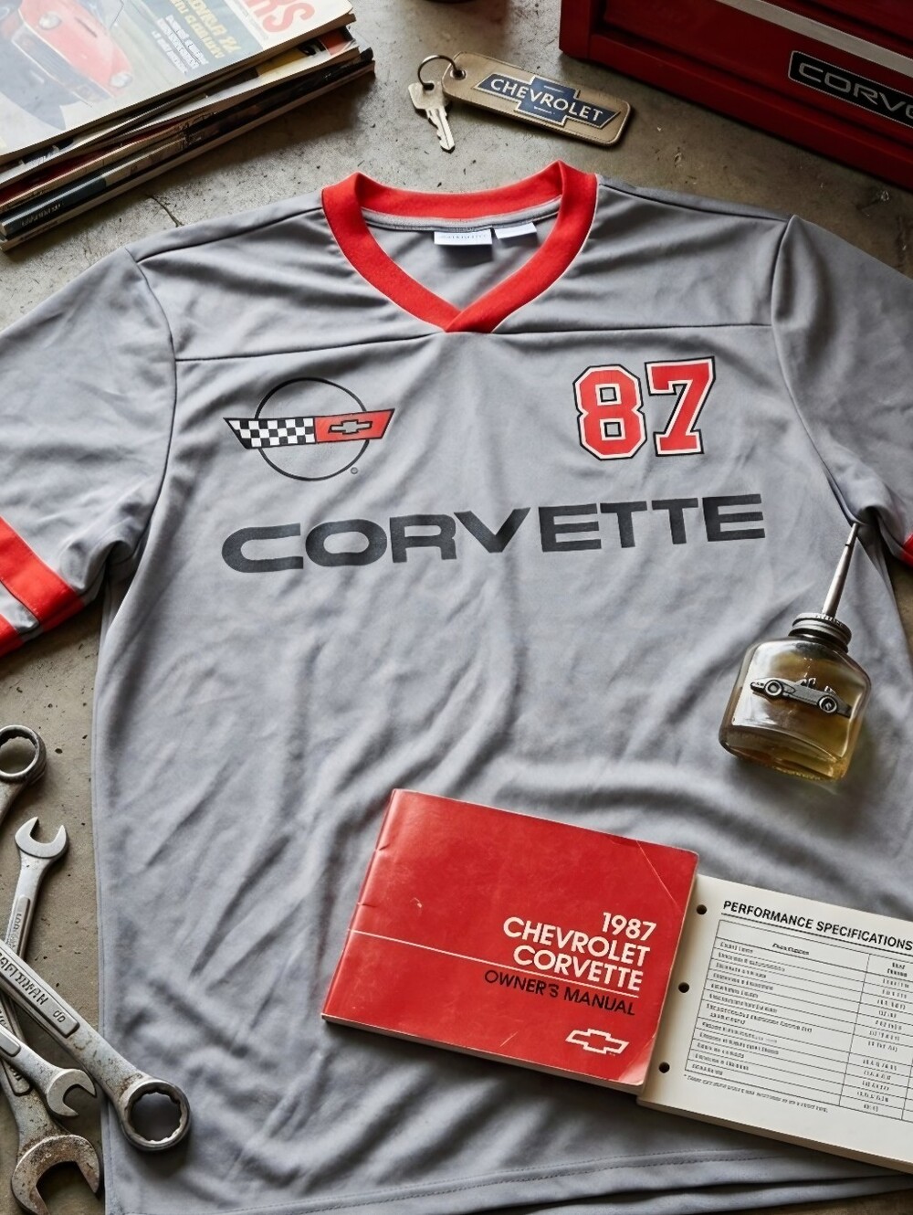 Vintage Corvette Racing Team Graphic Jersey Shirt Size Medium GM Licensed